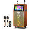 China Wooden trolley karaoke speaker with screen wifi and android speaker with touch screen supplier
