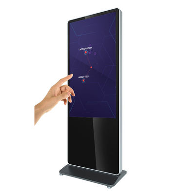 China 46inch 55inch floor standing lcd advertising player Pedestal lcd large network digital advertising screens kiosk on whee supplier